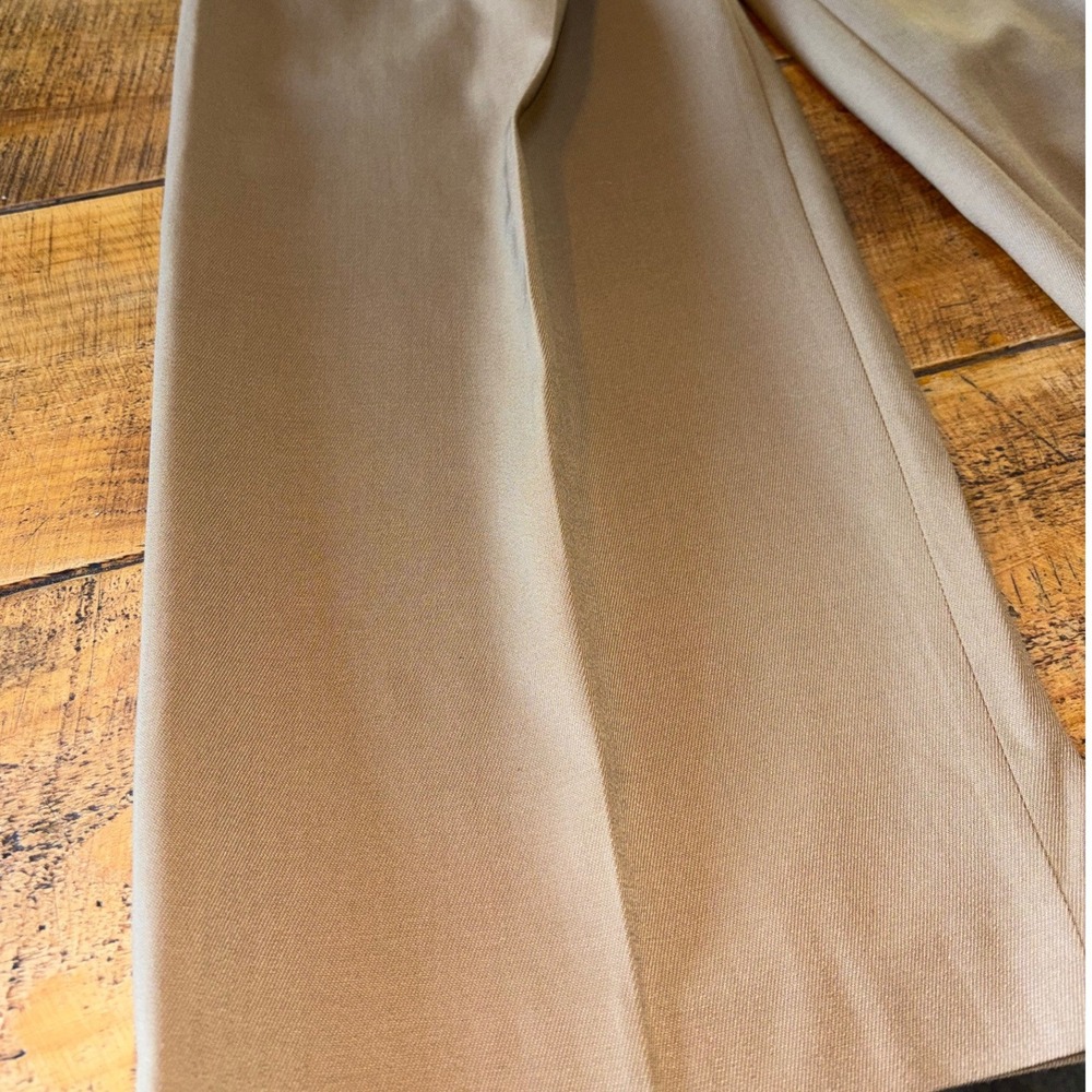 Aritzia Babaton Womens Camel Brown Overlap Wool Wide Leg Dress Pants Size 2 - Picture 2 of 15